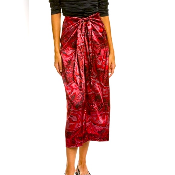 GANNI Satin Silk Midi Skirt - Picture 3 of 9